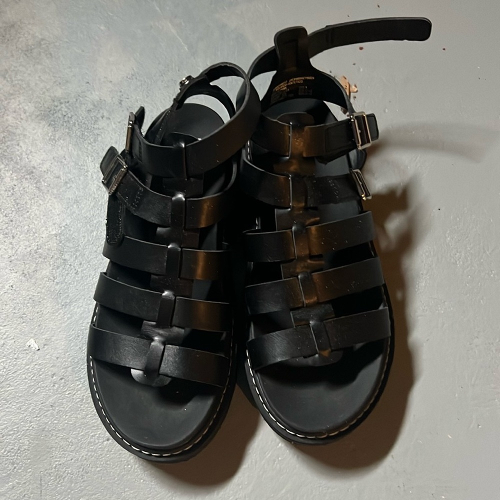 Size 7 man made leather sandals